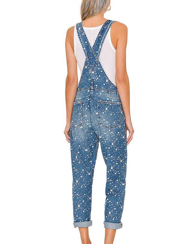 Melarey Bleach Splatter Denim Overalls - Melarey Boutique