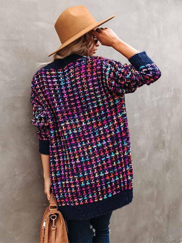 Amsoin Colorful Knit Cardigan