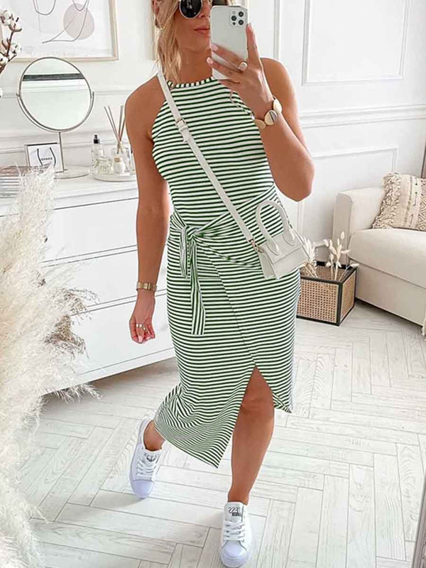 Amsoin Stripe Slit Dress