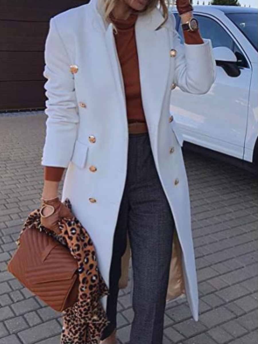 Amsoin Button Fashion Coat