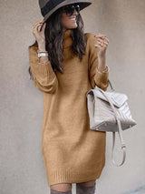 Amsoin High Neck Knitted Dress