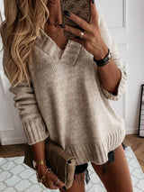 Amsoin V Neck Pullover Jumper