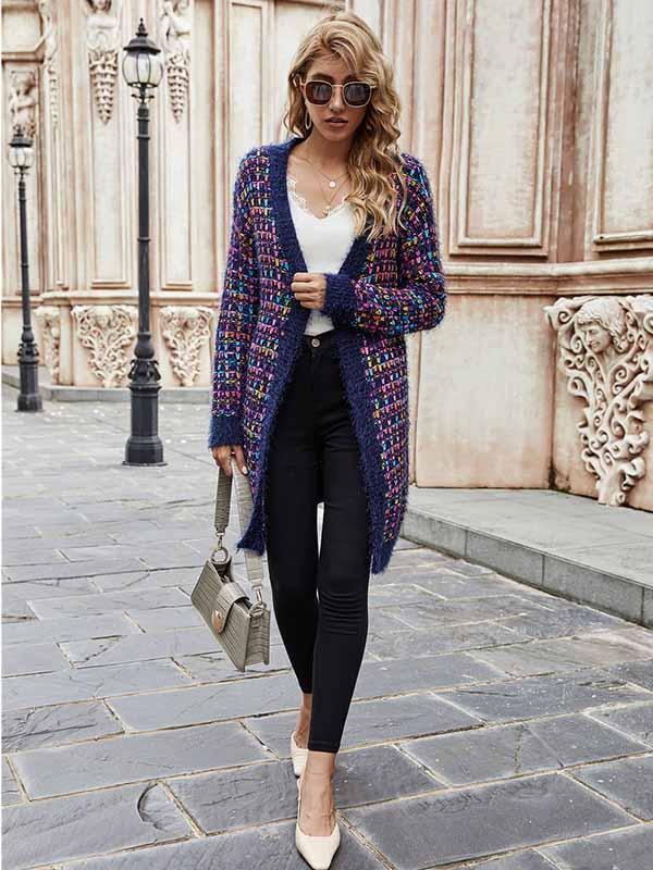 Amsoin Colorful Knit Cardigan