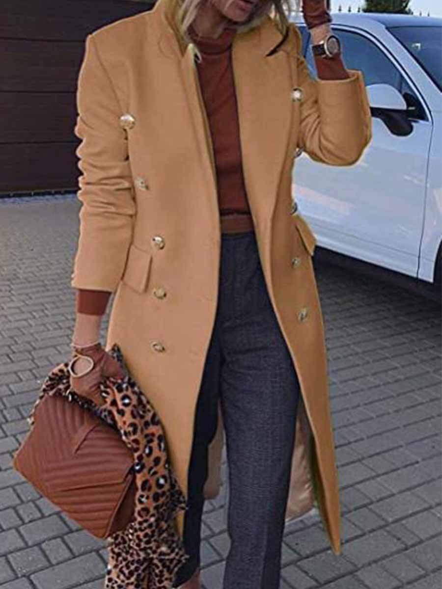 Amsoin Button Fashion Coat
