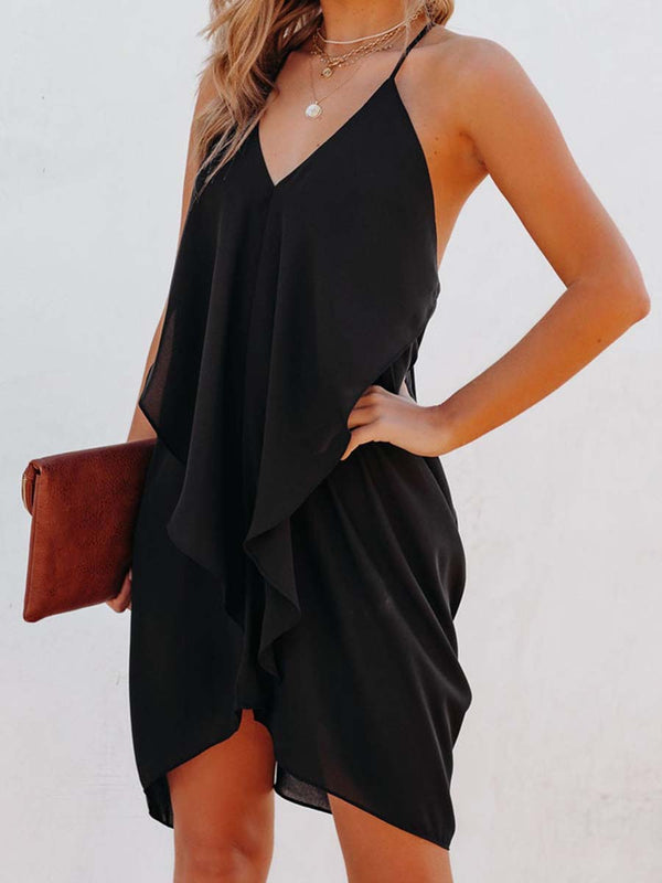 Amsoin Sexy Backless Camisole Dress