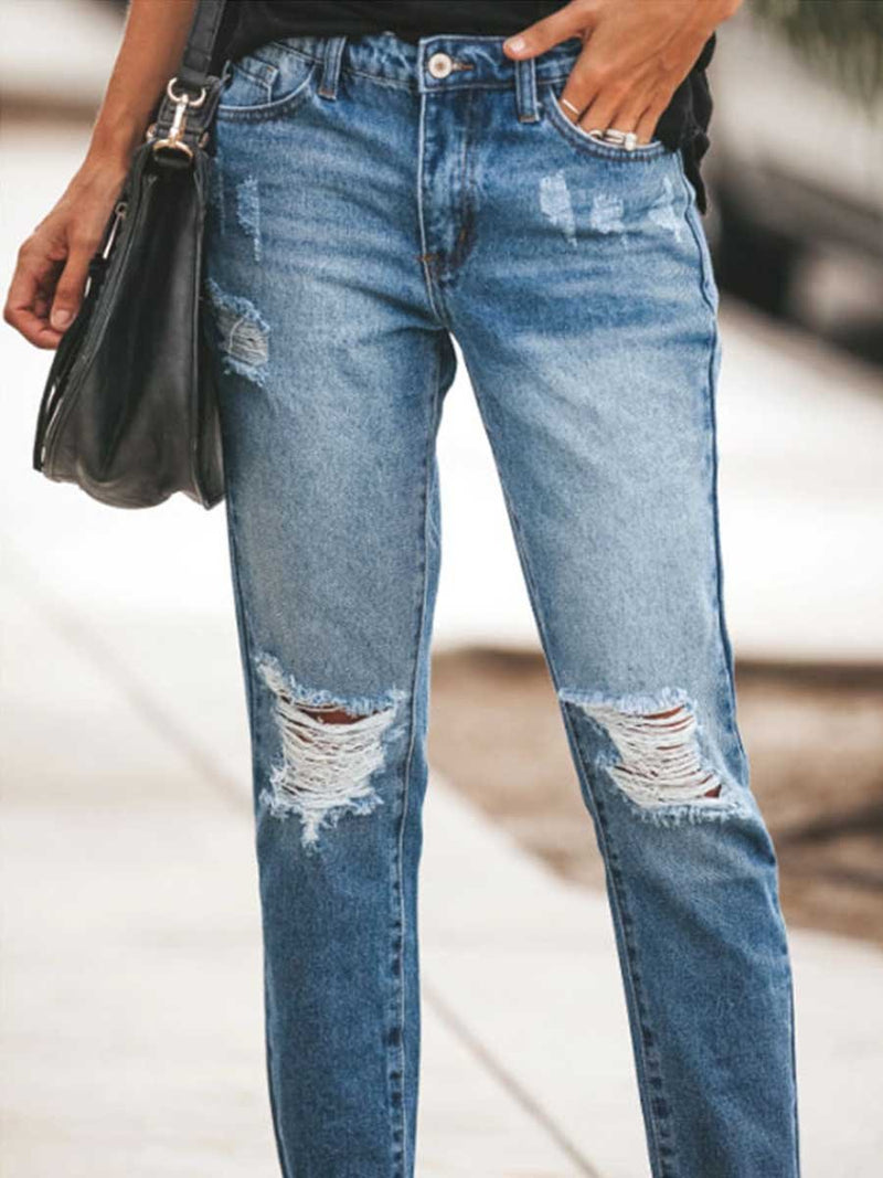Amsoin Casual Ripped Jeans