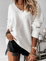 Amsoin V Neck Pullover Jumper