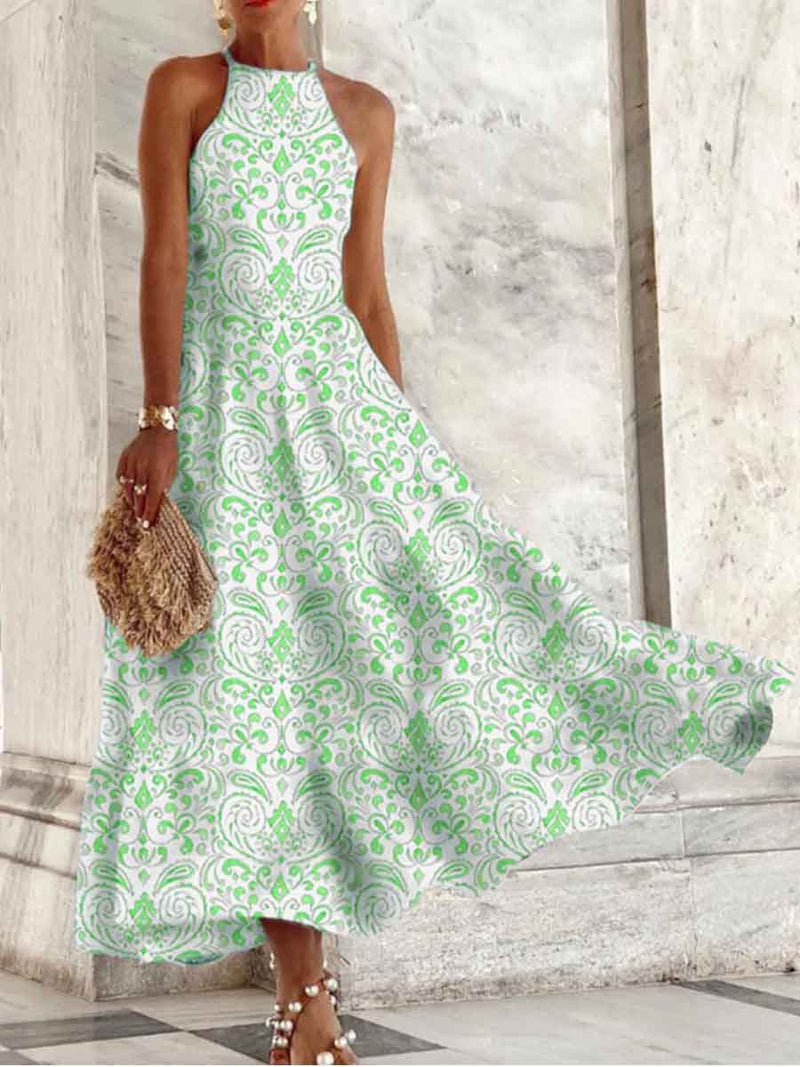 Amsoin Floral Pattern Maxi Dress