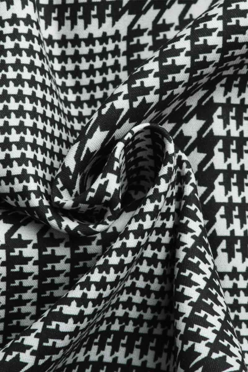 Amsoin Fashion check Print Coat