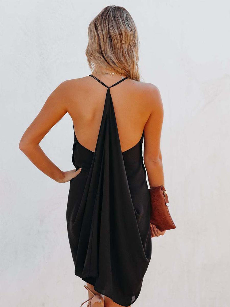 Amsoin Sexy Backless Camisole Dress