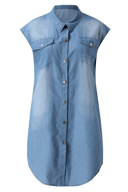 Amsoin Button Denim Dress