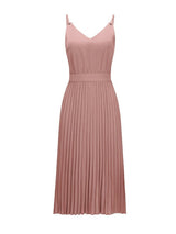 Amsoin Sexy V-Neck Pleated Dress