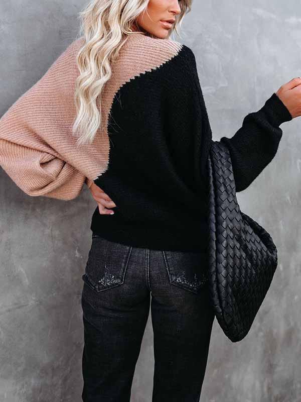 Amsoin Casual Stitching Sweater