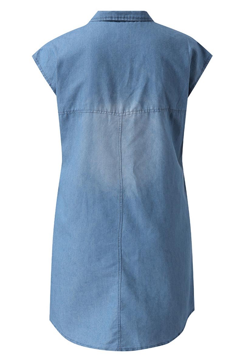 Amsoin Button Denim Dress
