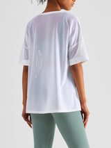 Amsoin Mesh Paneled Double Layer Loose Casula Athletic T-shirt