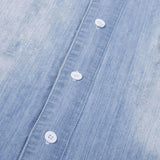 Amsoin Button Short Sleeve Denim Dress