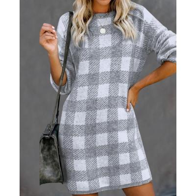 Amsoin Plaid Dress