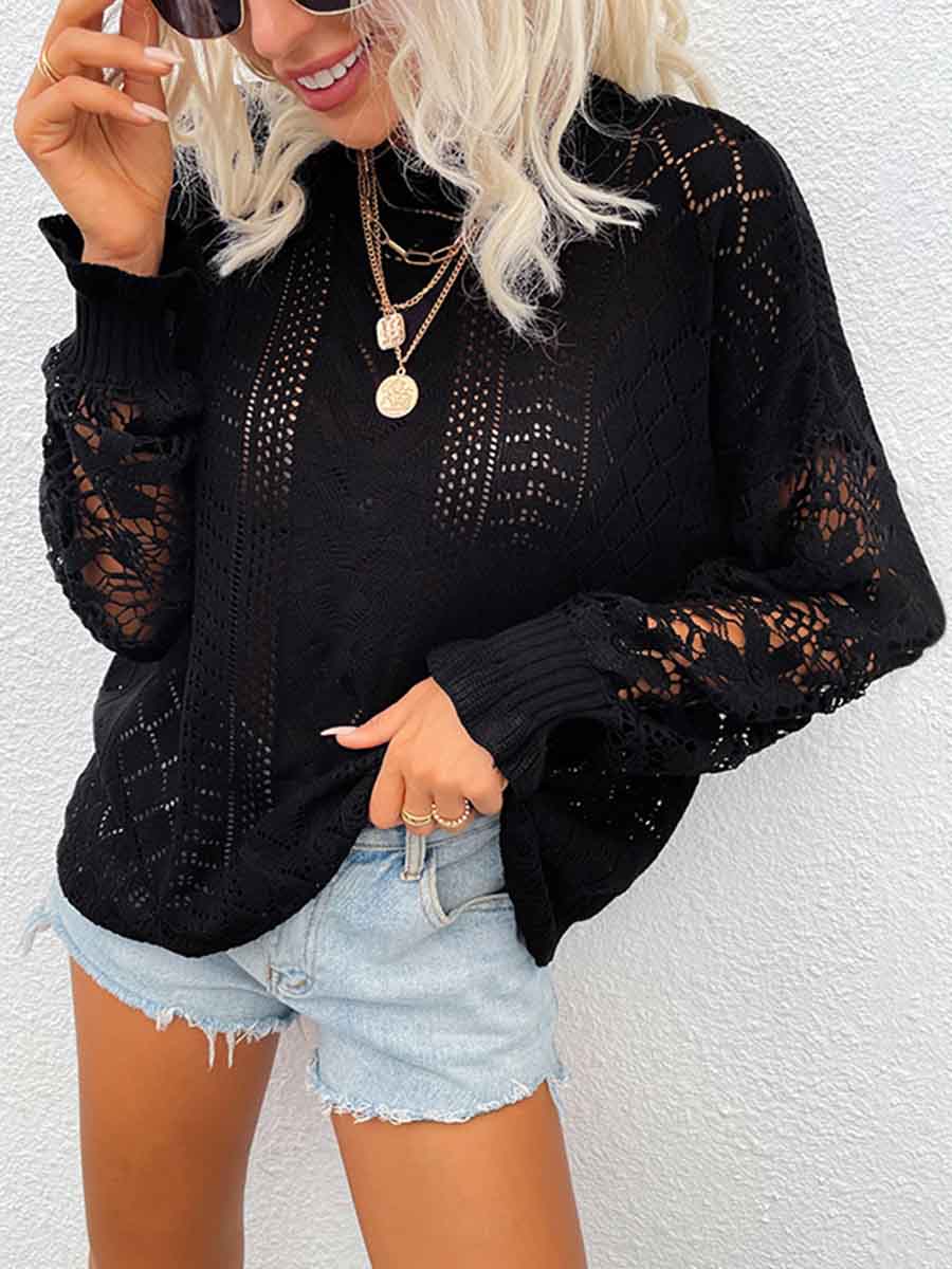 Amsoin Lace Hollow Sweater