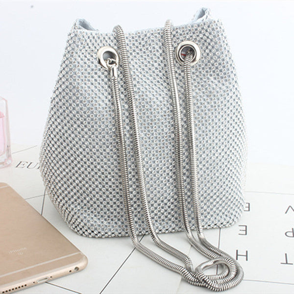 Amsoin Fashion Casual Rhinestone Bucket Bags(3 Colors)