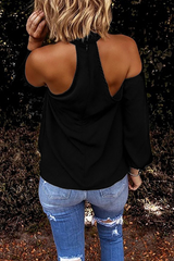 Amsoin Solid Hollowed Out Halter Tops
