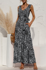 Amsoin Fashion Casual Leopard Patchwork V Neck A Line Dresses(5 colors)