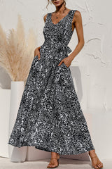 Amsoin Fashion Casual Leopard Patchwork V Neck A Line Dresses(5 colors)