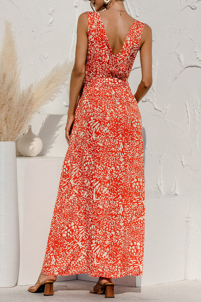 Amsoin Fashion Casual Leopard Patchwork V Neck A Line Dresses(5 colors)