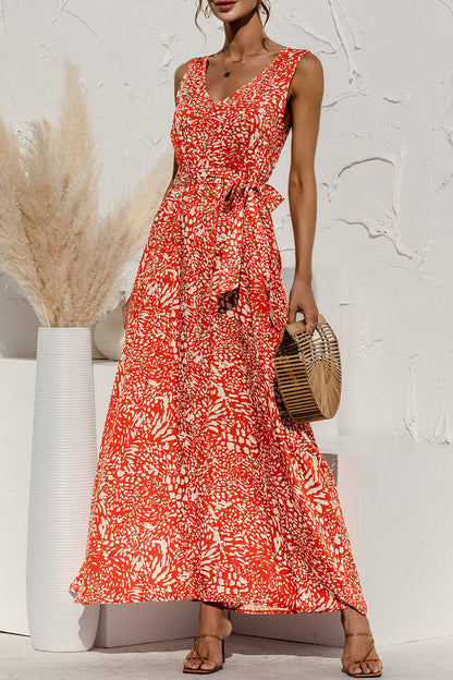 Amsoin Fashion Casual Leopard Patchwork V Neck A Line Dresses(5 colors)