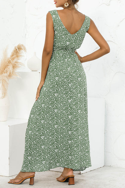 Amsoin Fashion Casual Leopard Patchwork V Neck A Line Dresses(5 colors)