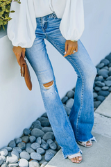 Street Tassel Ripped Mid Waist Speaker Bottoms