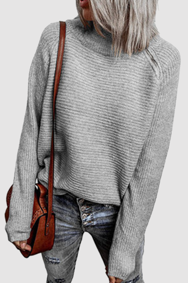 Amsoin Casual Solid Zipper O Neck Tops Sweater(4 Colors)