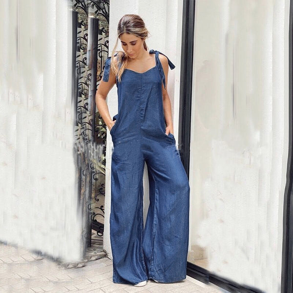 Amsoin Sling Baggy Wide Legs Jumpsuit