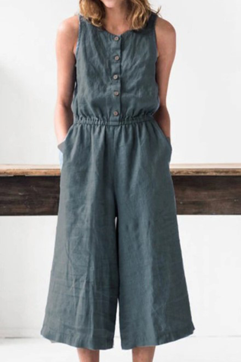 Amsoin O Neck Loose Jumpsuits