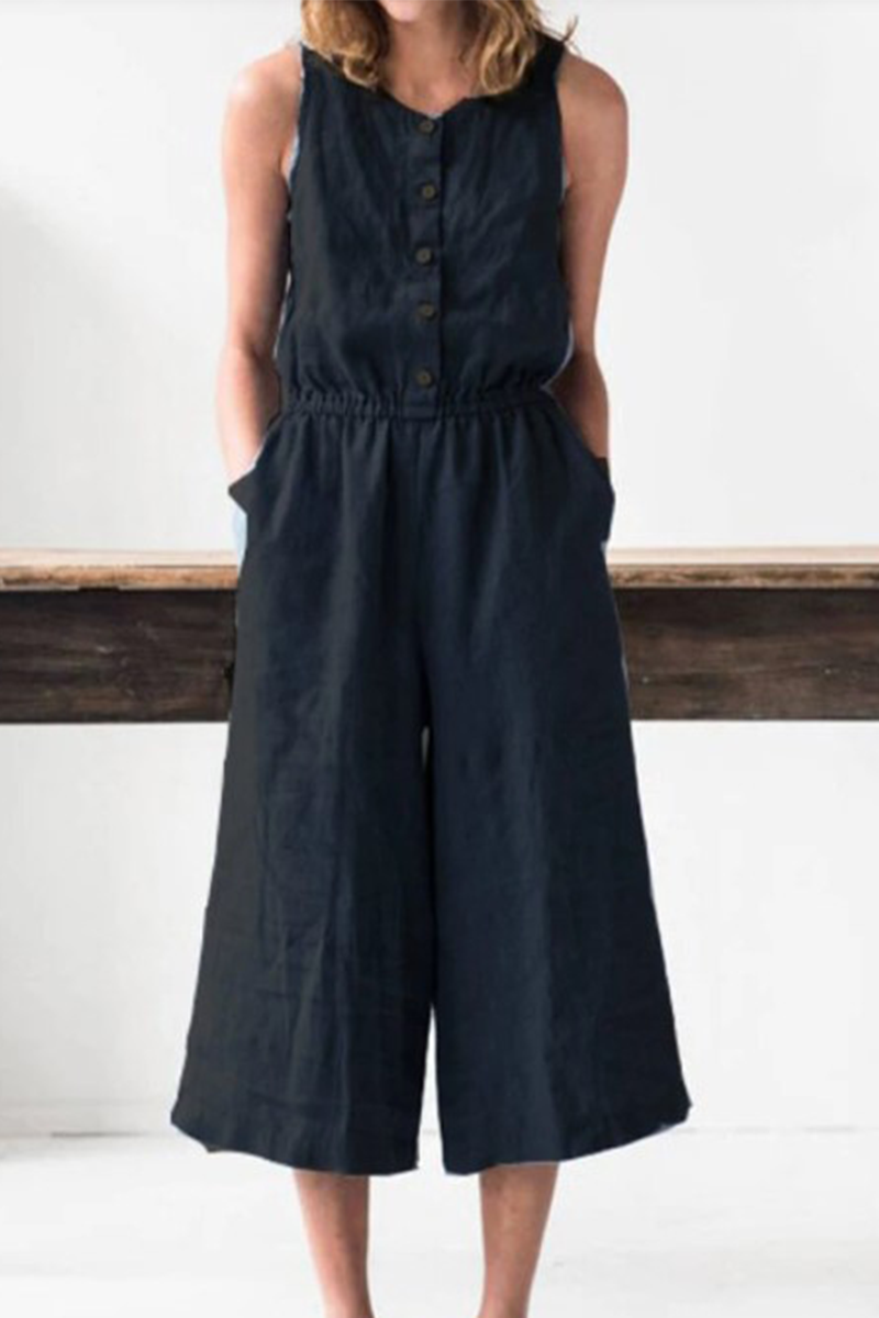 Amsoin O Neck Loose Jumpsuits