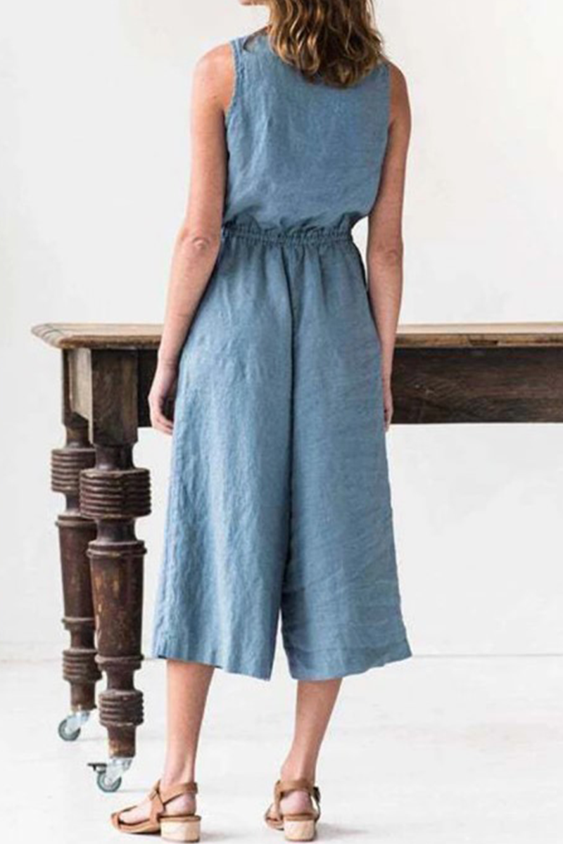 Amsoin O Neck Loose Jumpsuits