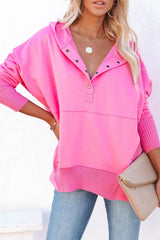 Amsoin Casual Stylish Solid Pocket Buckle Hooded Collar Tops(9 Colors)