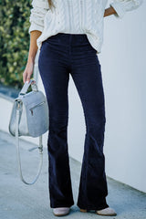 Fashion Casual Solid Solid Color Boot Cut High Waist Solid Color Bottoms(6 Colors)