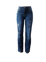 Casual Street Patchwork Ripped Straight Denim Jeans(5 Colors)