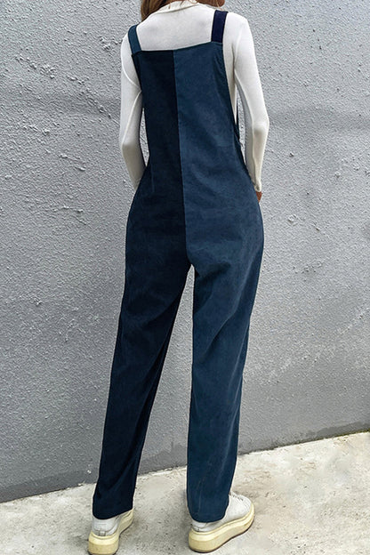 Amsoin Block Contrast Loose Jumpsuits
