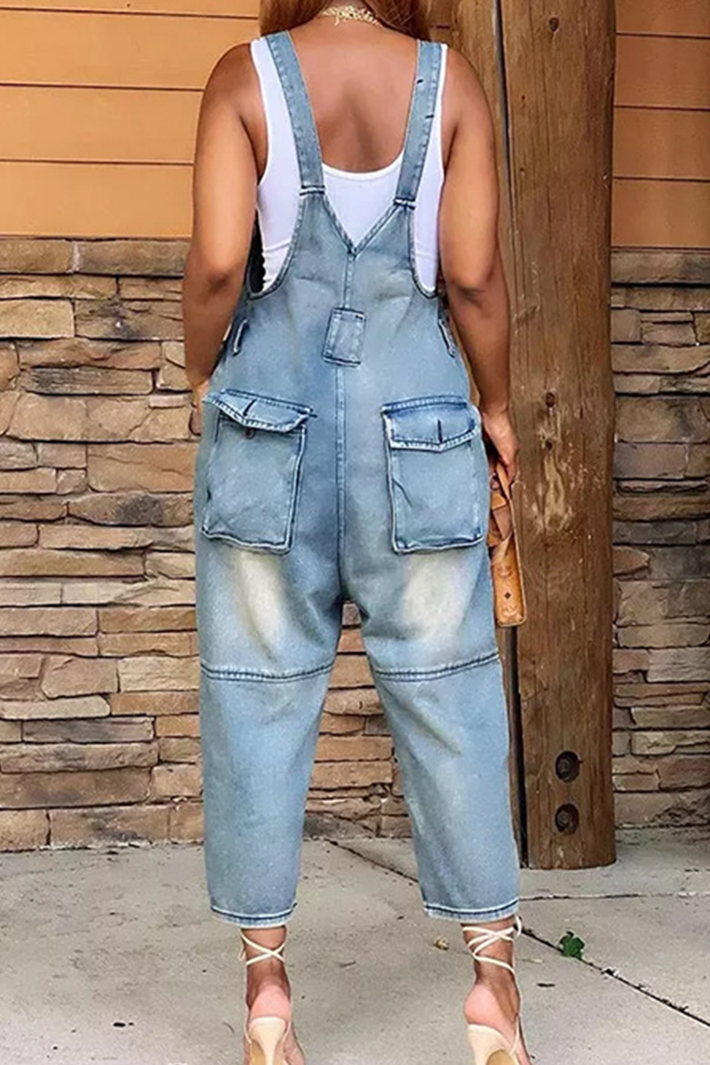 Amsoin Square Collar Straight Jumpsuits