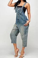 Amsoin Square Collar Straight Jumpsuits