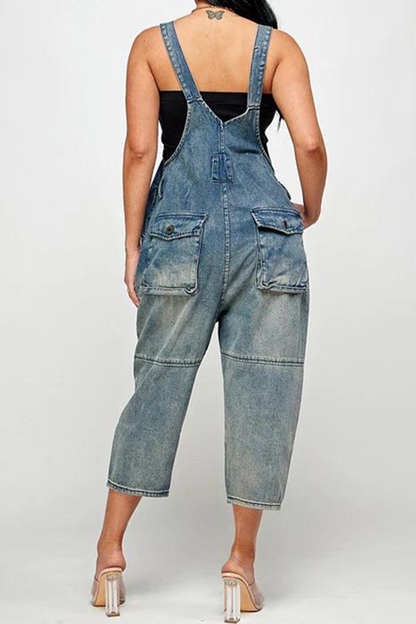 Amsoin Square Collar Straight Jumpsuits