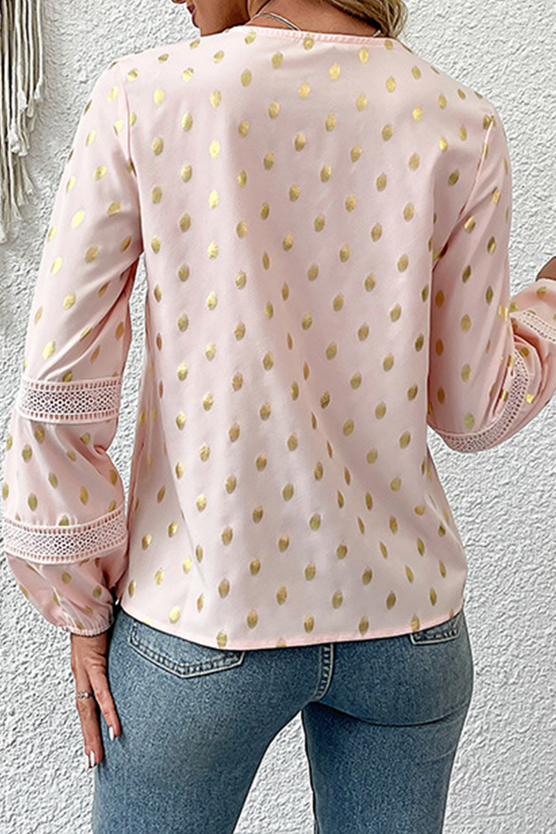 Amsoin Hollowed Out V Neck Tops