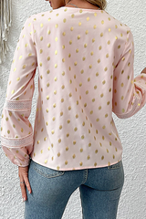 Amsoin Hollowed Out V Neck Tops
