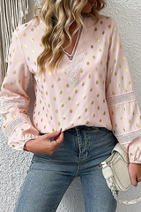 Amsoin Hollowed Out V Neck Tops