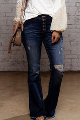 Amsoin Solid Color Straight Denim Jeans