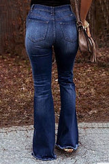Amsoin Solid Color Straight Denim Jeans
