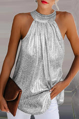 Amsoin Sexy Solid Patchwork Halter Tops
