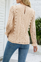 Elegant Solid Lace V Neck Tops