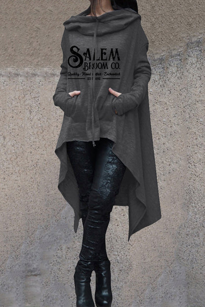 Fashion Print Irregular Long Sleeve Sweatshirt